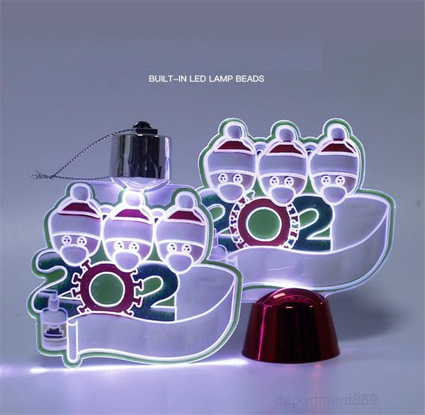 

a-diy quarantine led up ornaments 3d tree santa snowman night light colorful glowing christmas gift gwe2317