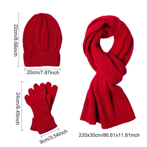 

women men outdoor sports gift snowboarding scarf glove hat set daily cable knit skiing soft casual windproof winter warm solid, Blue;gray