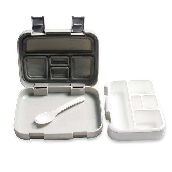 

800мл портативный kid обед коробка с 5 отсеками microwavable bento box для офиса школы непротекаемого pp контейнера еды case jllpxn mx_home