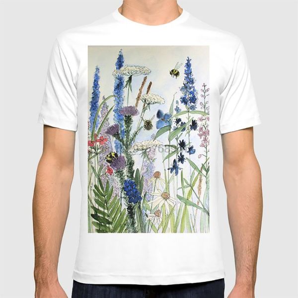 

wildflower in garden watercolor flower illustration painting nature garden art botanical wildflowers original hoodie designers t shirts