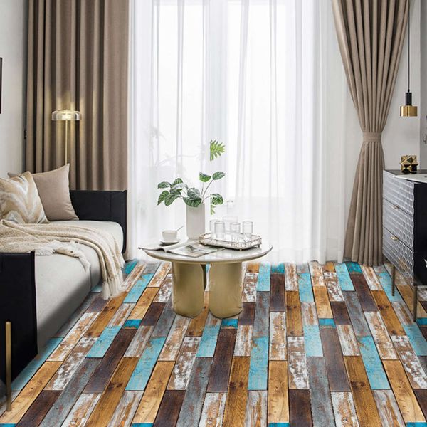 

amj imitation wood grain floor dining decoration oil durable living room moisture proof wall paste