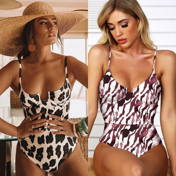 

new leopard one piece купальник полиэстер печатает сексуальный женский купальник горячий бикини, White;black