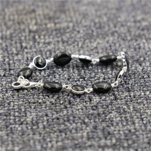 

2021 silver jewelry pulsera plata de ley 925 mujer brand bracelet bangle fine jewelry, Black