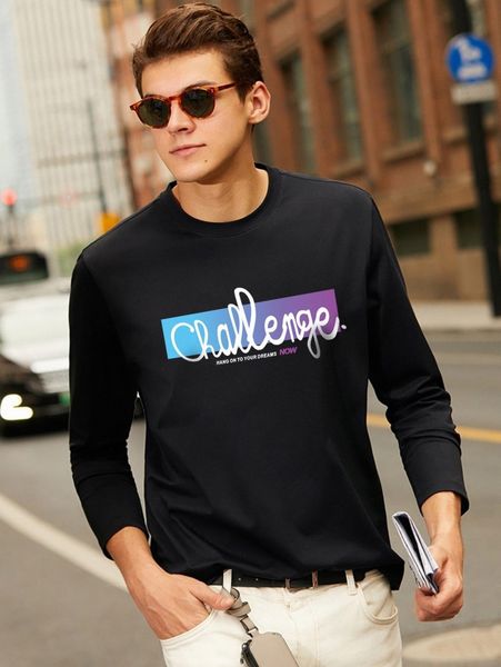 

men slogan pattern tee 51ik#, White;black