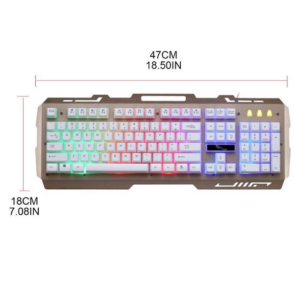 

wired usb rgb gaming keyboard colorful led backlit computer gaming keyboad 69ha