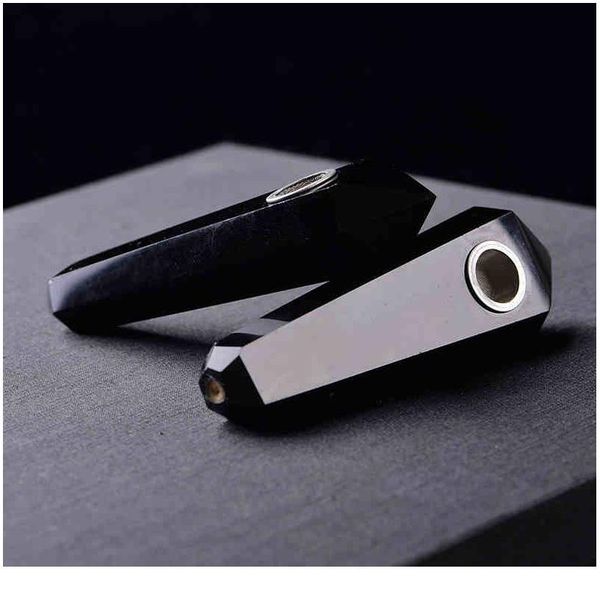 

35g of natural quartz crystal healing obsidian pipe smoking poin jllgbr, Black