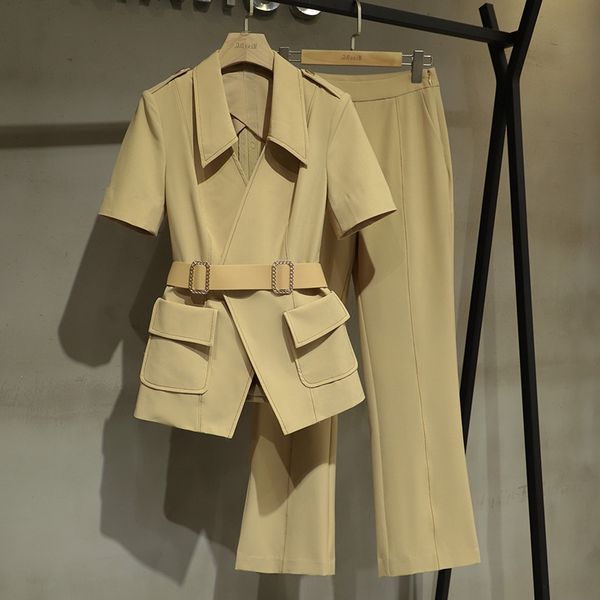 

свет и спелые два света и тонкий зрелый стиль кусок 2020 лета нового профессионального костюма capris костюм темперамент хепберн стиль zn29a, Gray