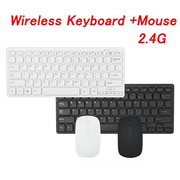 

2.4ghz ultra thin wireless universal mini keyboard mouse set multimedia buttons ergonomic non slip combo optical reduce noise