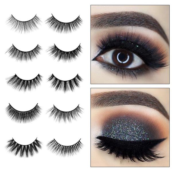 

5 pairs/set mink eyelashes 3d mink lashes thick handmade full strip lashes dropshipping 3d mink lashes false eyelashes makeup