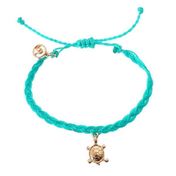 

beach surf femme handmade wave charms bracelet turtle wax cord woven braided bracelet multicolored string friendship, Golden;silver