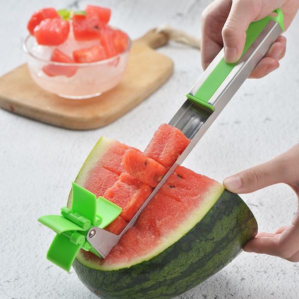 

kitchen gadgets watermelon slicer cutter stainless steel windmill watermelon fruit cutting knife windmill melon slicer cutter vf1516 t03