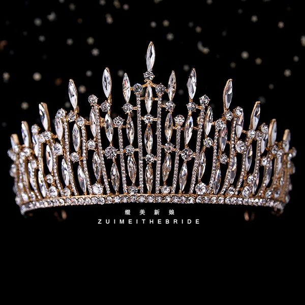 

bridal headdress mori xianmei wedding dress crown girl 18-year-old fashion hair band studio with makeup, Silver