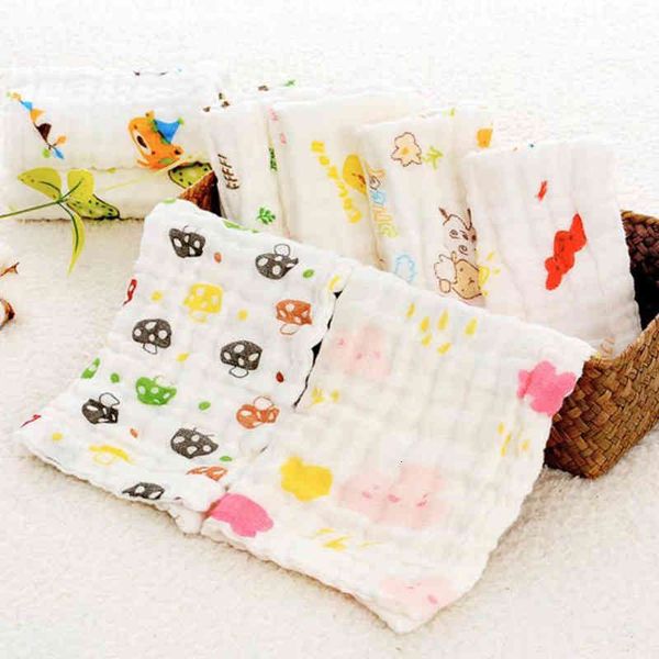 

10 pc lot baby handkerchief square fruit pattern towel muslin cotton infant face towel wipe cloth