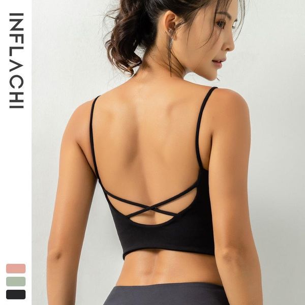 

gym clothing seamless yoga bra women padded sports shake proof running workout tank fitness shirt vest wire sweat, White;black