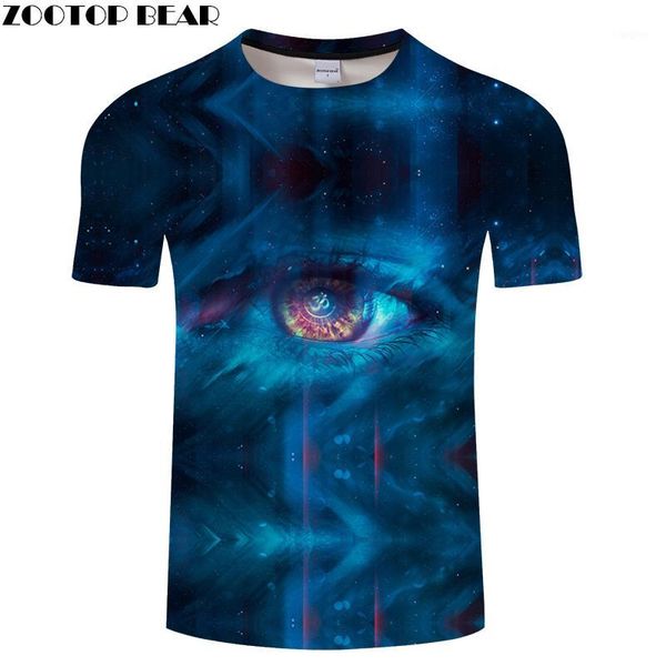 

blue eye in galaxy 3d t shirt tees mens t-shirts clothing 2018 camisetas for summer drop ship1, White;black