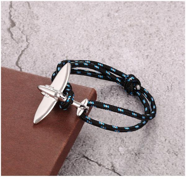 

mkendn new arrival airplane anchor sport camping parachute cord survival bracelet men women buckle navy style fashion qylvjs