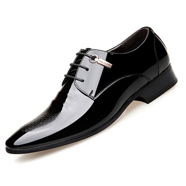 

dress shoes 2021 autumn velvet business leather formal marriage pointed toe lace up casual plus size 39- 48, Black