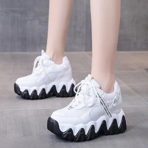 

rimocy black whiter chunky sneakers platform women casual height increasing wedges shoes woman breathable vulcanized shoes mujer #mv1z