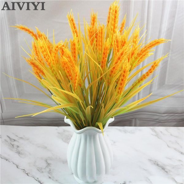 

artificial wheat flower plant wheat ear wedding autumn decor simulated grain seedling paddy fake plastic flower home fall decor1