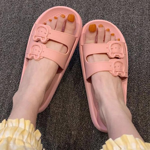 

slippers women home indoor bathroom flat shoes woman non slip girl cute slides soft summer female 2021 fashion, Black