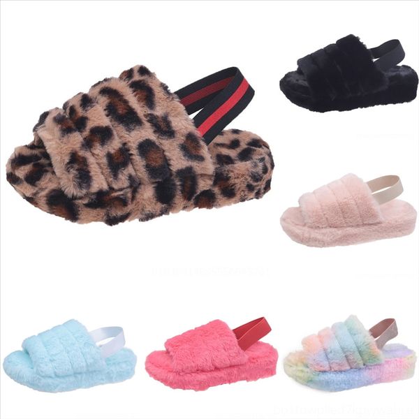

9ne winter indoor women slippers animal home slipper plush new kid flat furry for cartoon panda plush slippers open toe couple, Black