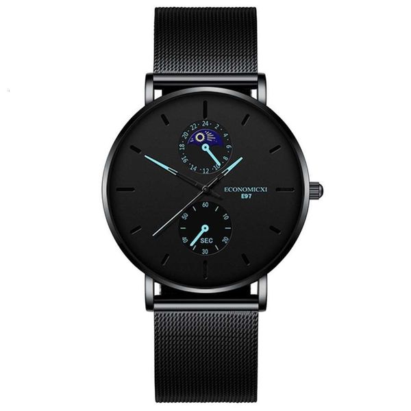 

fashion quartz [classic] men's new simple watch men's business net belt watch, Slivery;brown