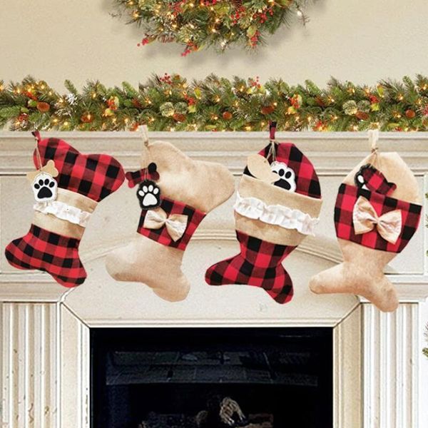 

4 styles trees ornament party decorations pet pendant santa christmas stocking candy socks bags dhb1425 ds10