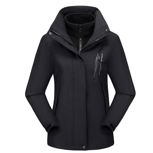 

autumn winter flocking bomber jacket women solid hooded hat detachable breathable sport outdoor coat zippers jacket coats#3, Black;brown
