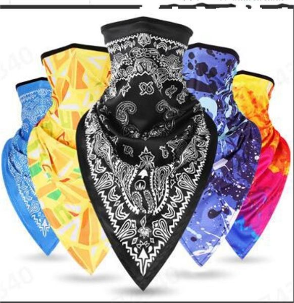 

trendy hip hop fashion cashew flower masks hip hop men and women neck collar outdoor riding masks triangle sport scarfs party 19 m2