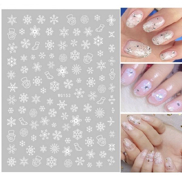 

bronzing 1 sheet snowflake sticker christmas tree colorful nail art stickers water transfer slider decals diy decorations
