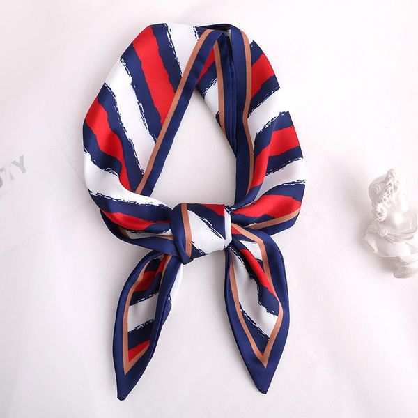 

women silk neck scarf skinny fashion print hair scarfs for ladies sharp angle hand bag scarves tie 10010 cm neckerchief 2020 wmtsls, Blue;gray