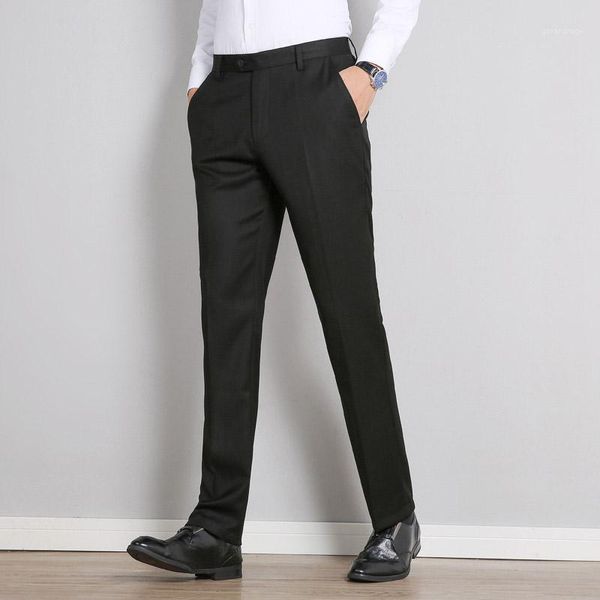 

2019 new classic men business pants fashion dress pants men slim fit trousers office casual black formal suit1, White;black