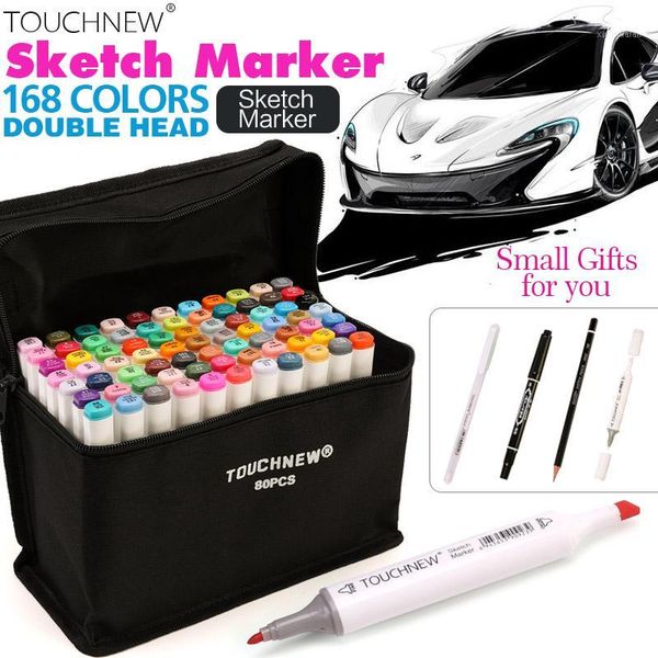 

gift sets touch 30/40/60/80color art marker set dual tips alcohol based markers for artisr drawing design pen supplies1