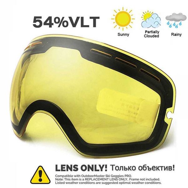 

ski goggles winter snow sports with anti-fog for men women youth skiing skating mask only lens 220110