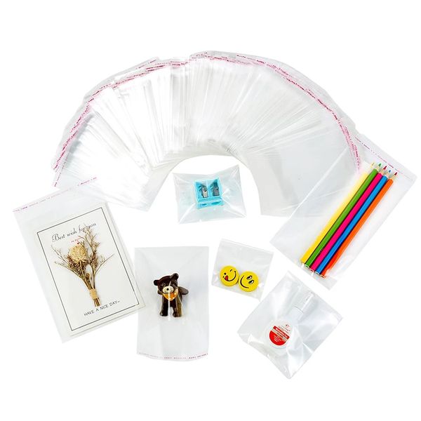 

12*24cm clear self-adhesive cello cellophane bag self sealing small plastic bags for candy packing resealable cookie packaging bag pouch