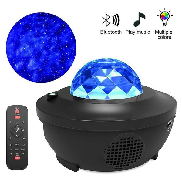 

soundbar water wave led projector light blueteeth music player night projection lamp birthday gift star