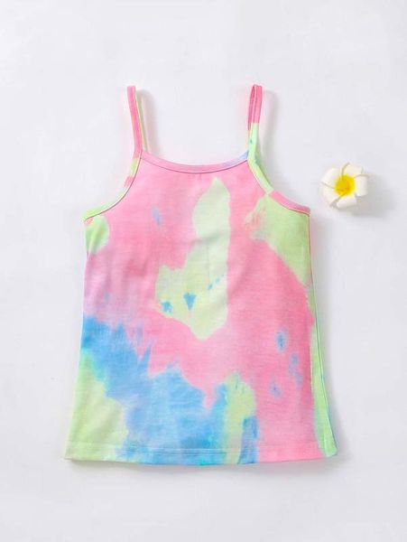 

baby tie dye cami dress she, Red;yellow