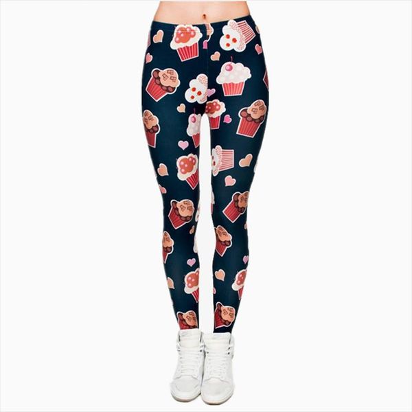 

muffins 3d graphic full printing womens clothing teenage fitness legging punk leggings pants workout drop shipping, Black