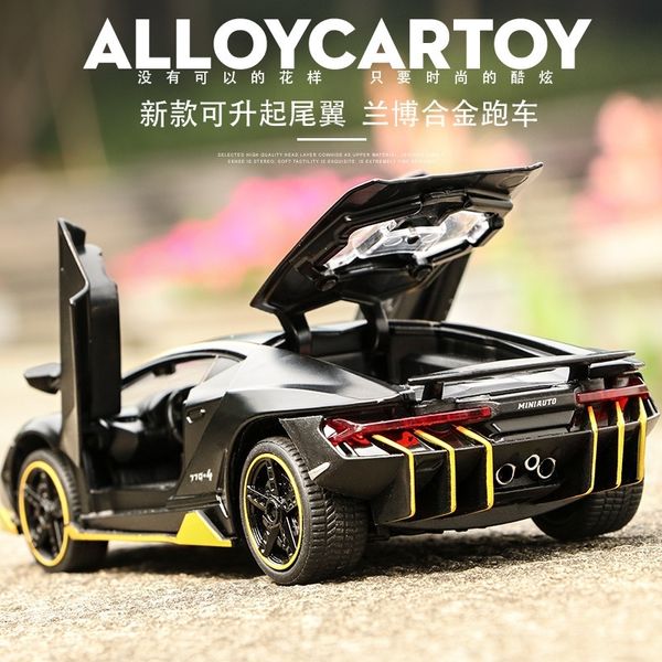 

scale 1:32 alloy sports car diecast model sound & light pull back cars toy children birthday gift wheel lp770 y200428