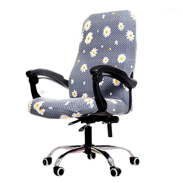 

printed elastic seat covers for computer chairs polyester stretch office chair cover rotating lift arm chair cover slipcovers1