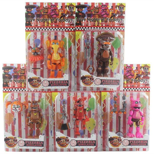 

five nights at freddy action figure toy fnaf bonnie foxy freddy fazbear bear dolls toys diy assembly 1008