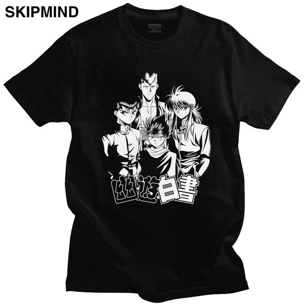 

manga yu yu hakusho short sleeve yusuke urameshi anime kazuma kuwabara kurama hiei sport hooded sweatshirt hoodie t shirt