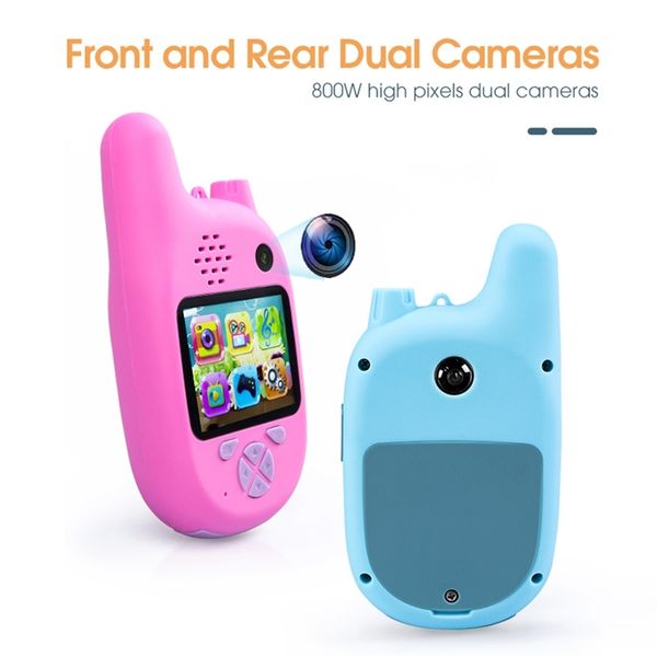 

1080p 8.0 million pixels 2 in 1 smart digital camera walkie talkie for kids with vcr,mp3 video recorder children puzzle toy gift 201224