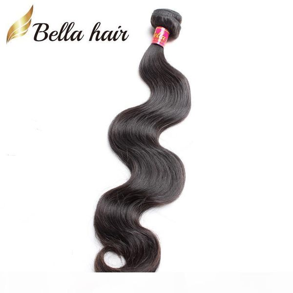 

unprocessed malaysian virgin hair weft 100% human hair extensions wavy body wave natural color malaysian hair bundles ing, Black