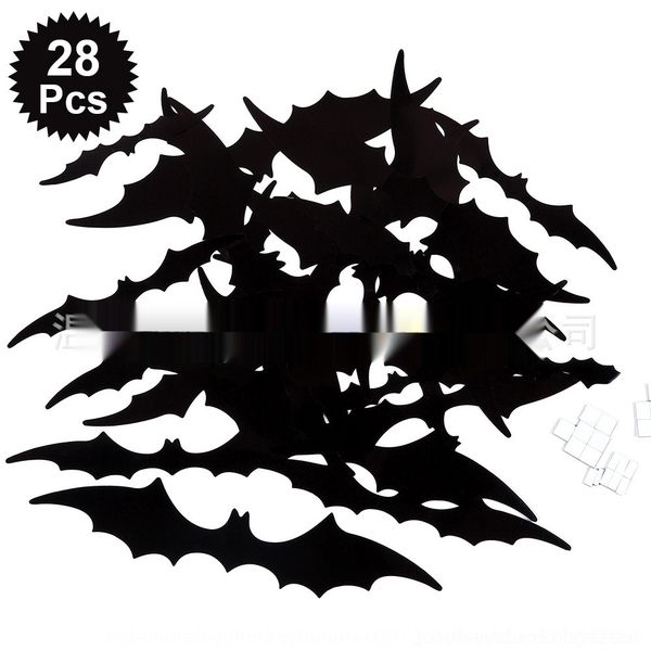 

8ewte halloween bat decoration pvc sticker wall sticker stickers simulation 3d bat decorative wall stickers 7rsin