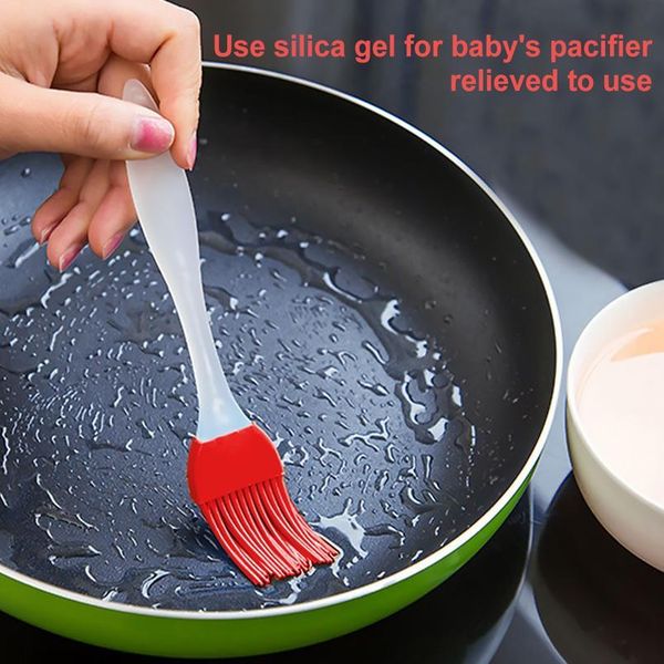 

1pc sile basting brush clear handle heat resistant pastry pancake bbq oil brush butter bak qyldbg
