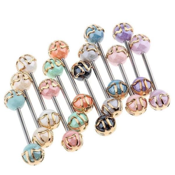 

colorful ball tongue nipple bar ring barbell piercing 16g surgical steel ear cartilage body jewelry 50pcs mi sqcoia homes2007, Black