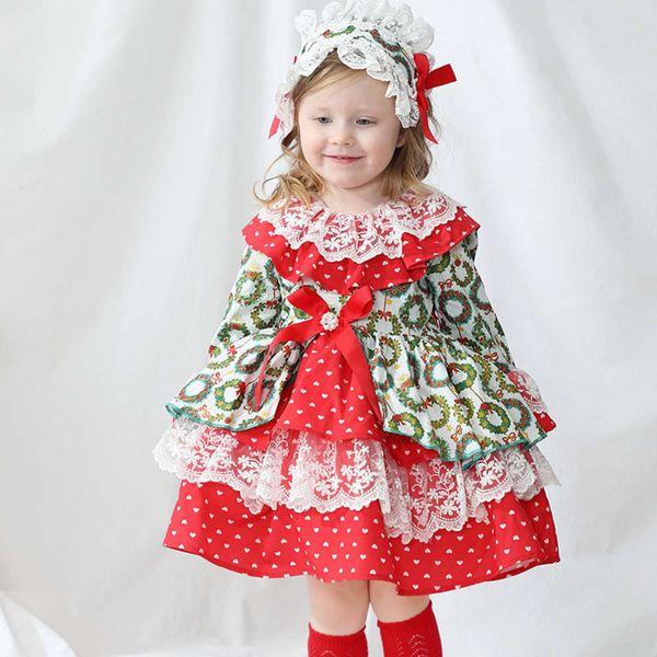 

lolita new winter girl's drs spanish princs puffy skirt d02z, Red;yellow