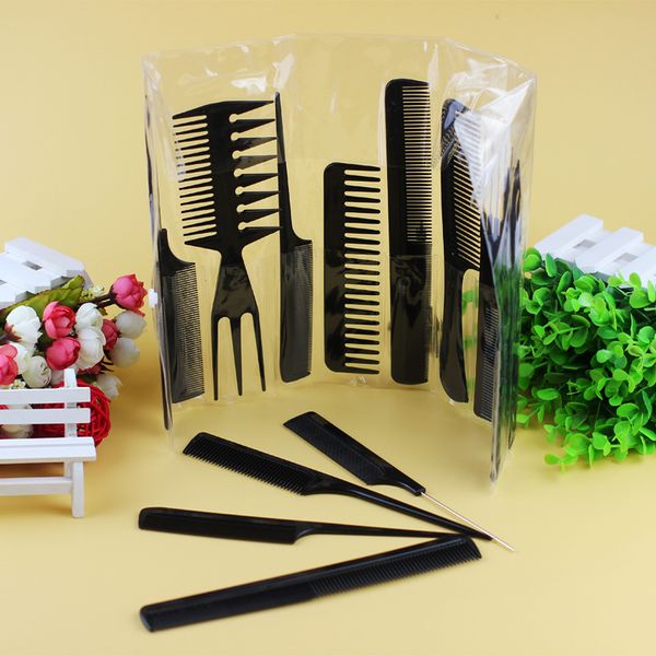 

10pcs/set professional hair brush comb salon barber hair combs hairbrush hairdressing combs hair care styling tools vtky2328