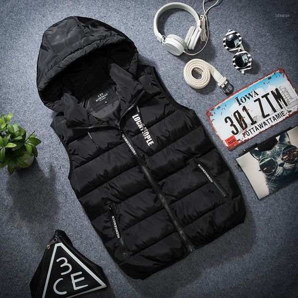 

men's down & parkas les koman coat winter jacket men letter printing hooded parka streetwear warm windbreaker outwear casul m-5xl1, Black